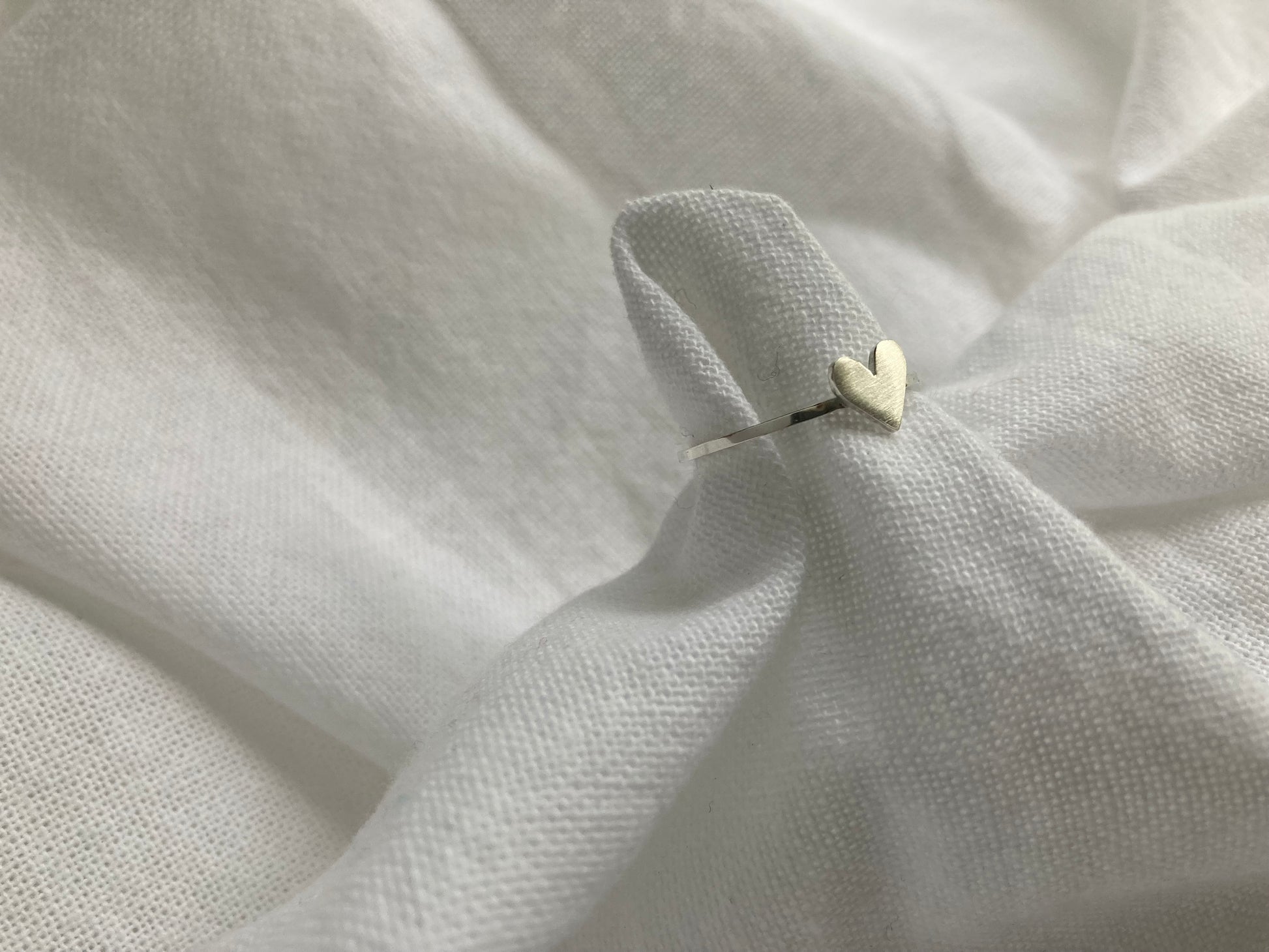 Sterling Silver Heart Ring on Sterling Silver Band