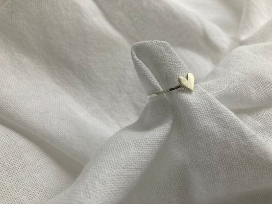 Sterling Silver Heart Ring on Sterling Silver Band