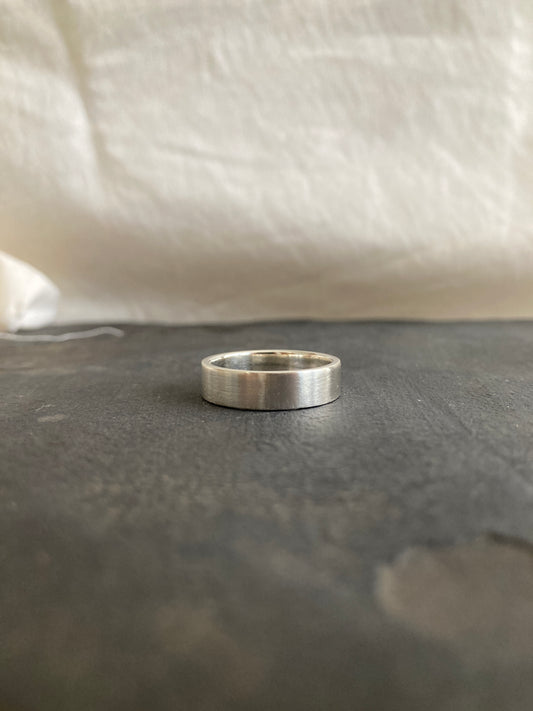 Sterling Silver Men's Wedding band with Satin finish