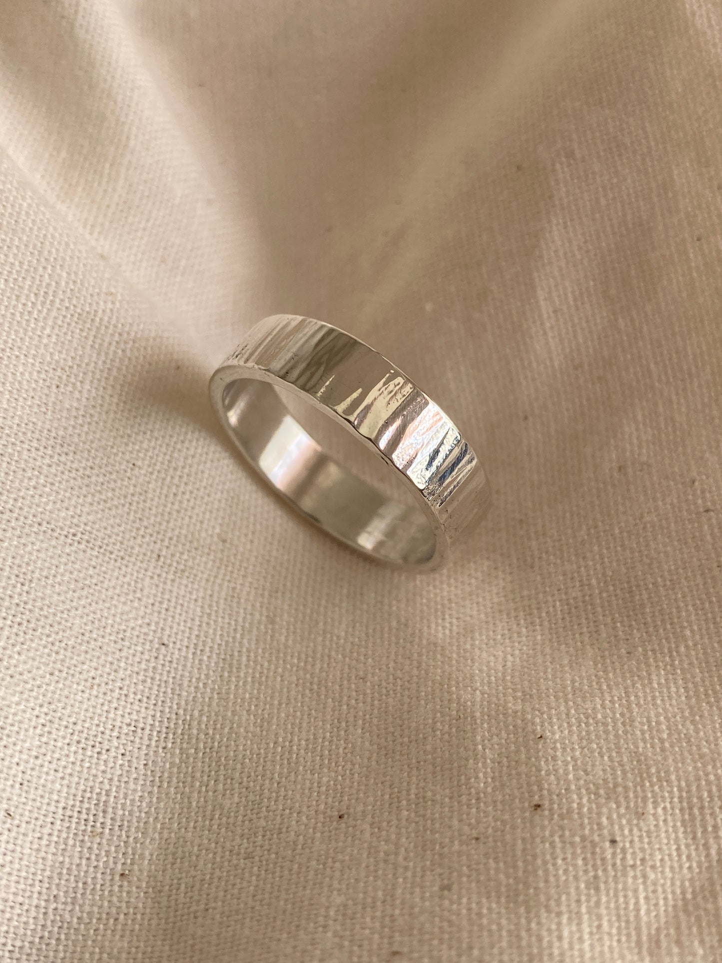 Sterling Silver Men's Wedding band with Textured finish