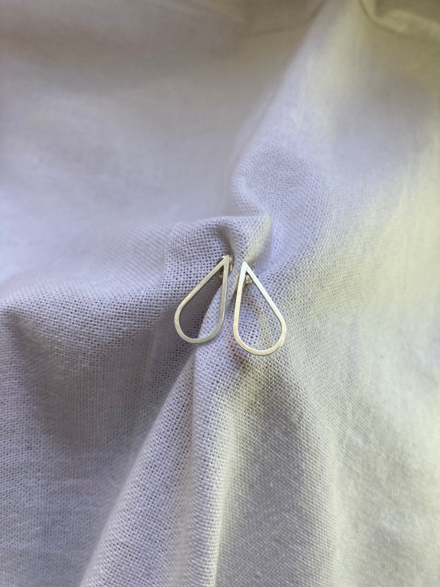Sterling Silver Skinny Teardrop Earrings