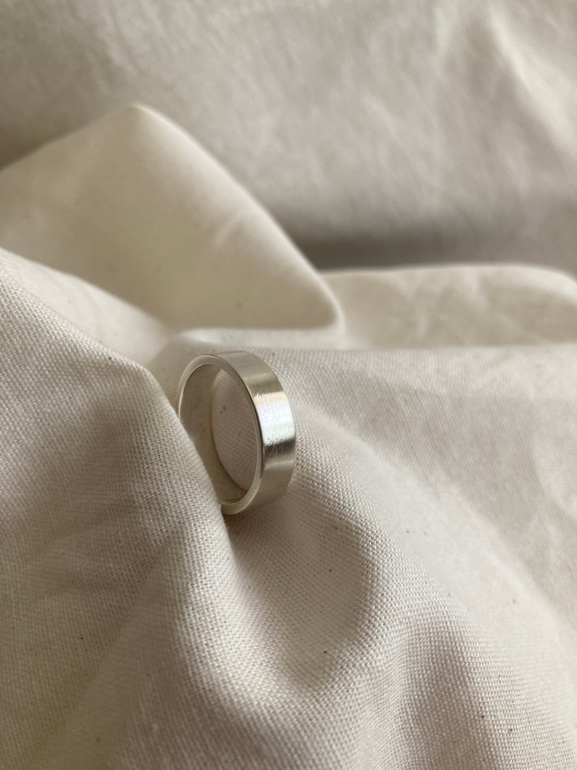 Sterling Silver Men's Wedding Ring with Satin finish