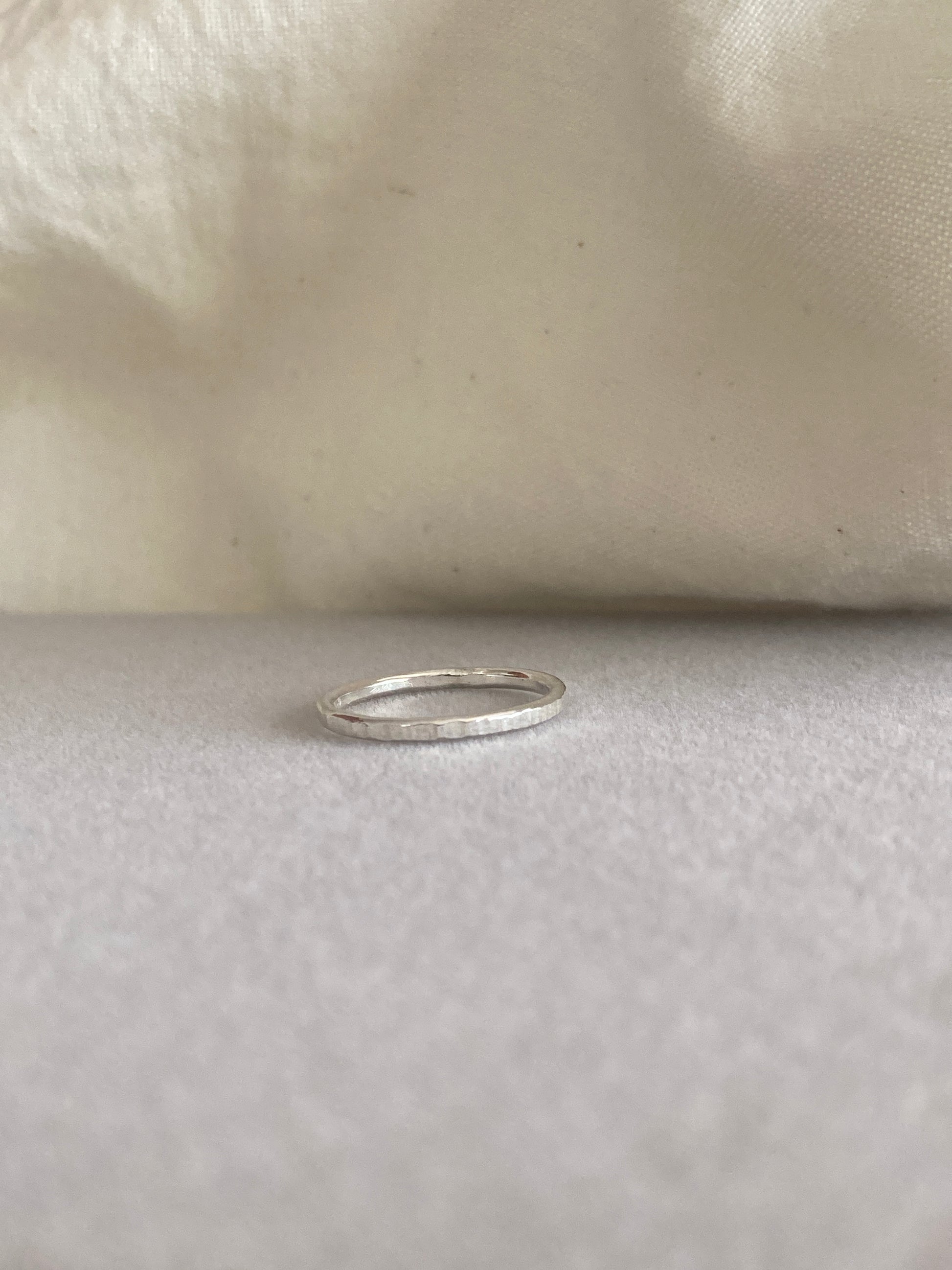Sterling Silver Stacking Ring with Textured Detail