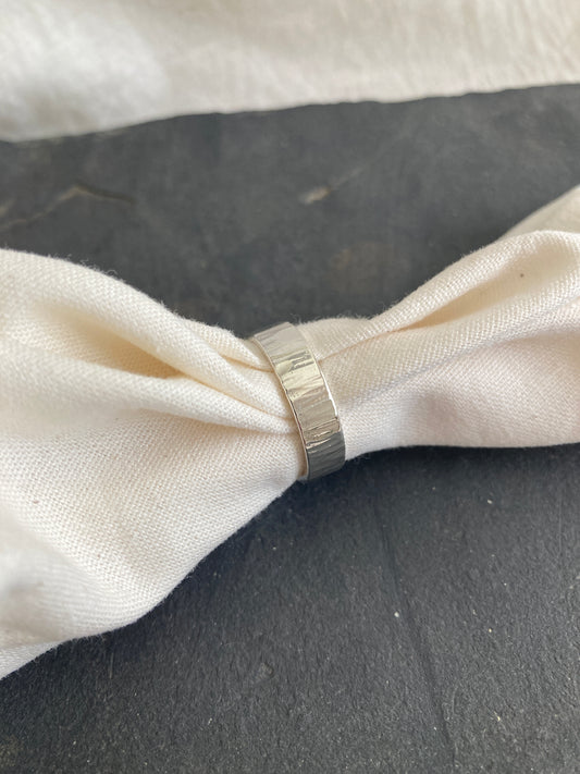 Sterling Silver Men's Wedding band with Textured finish