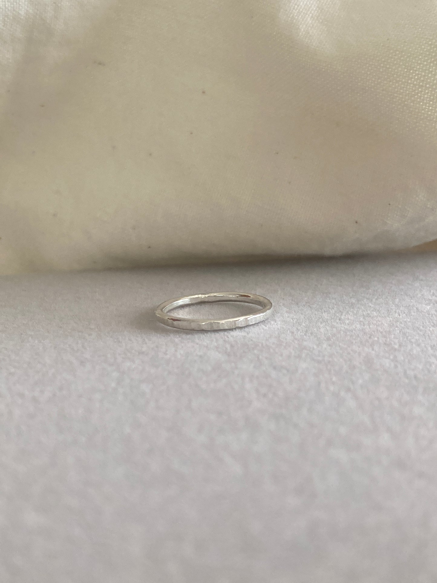Sterling Silver Stacking Ring with Textured Detail