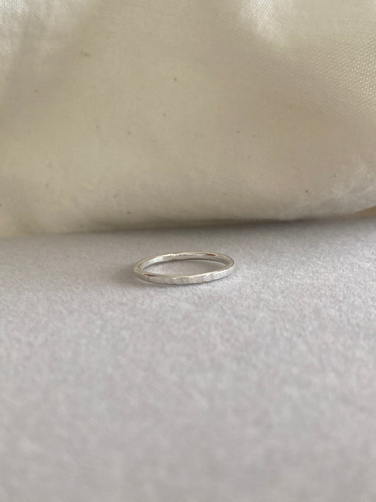 Sterling Silver Stacking Ring with Textured Detail