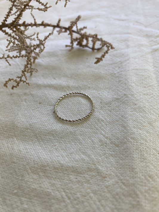 Sterling Silver 1.2mm Twisted Wire Ring