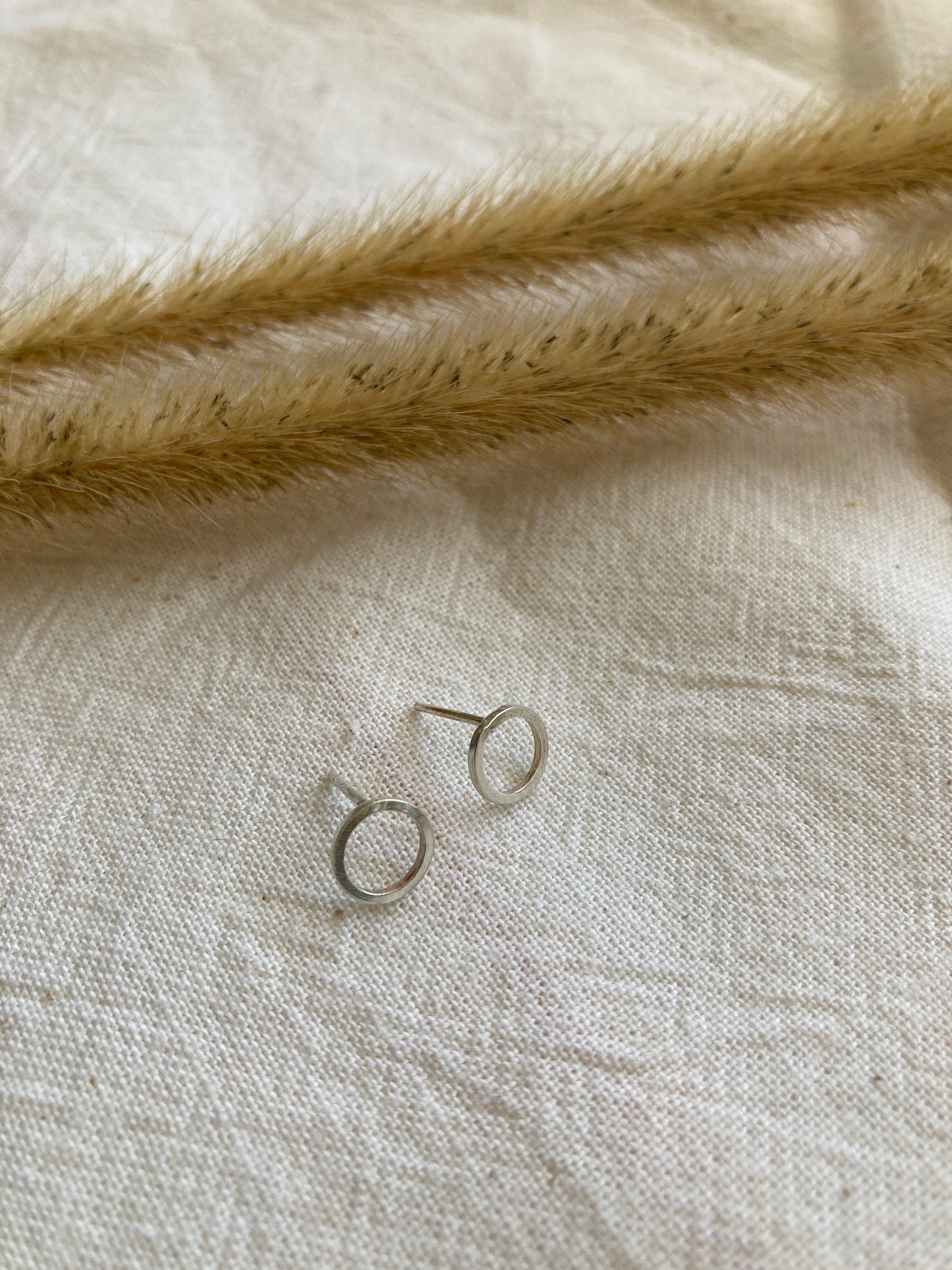 8mm Sterling Silver Circle Stud Earrings