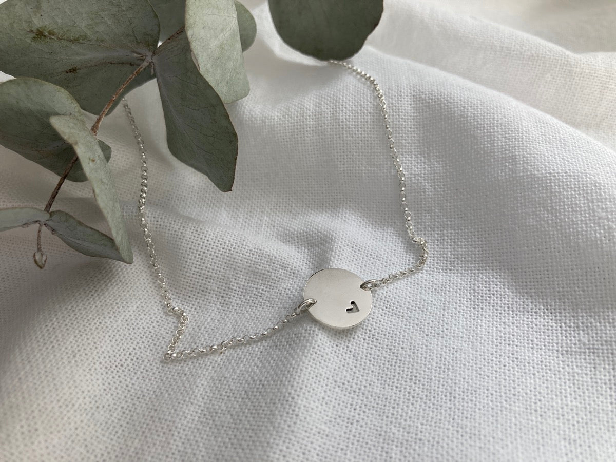 Sterling Silver 13mm Bauble Disc Bracelet