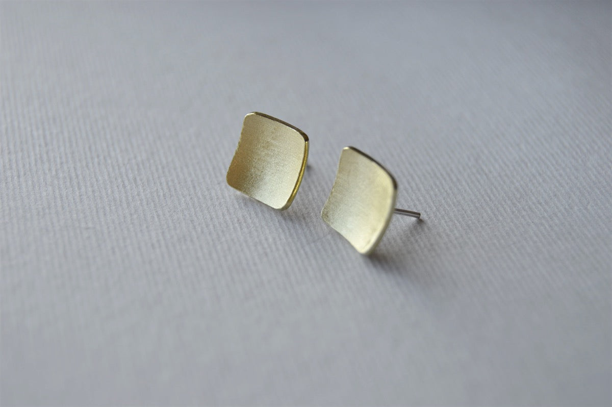 Square Domed Stud Earrings