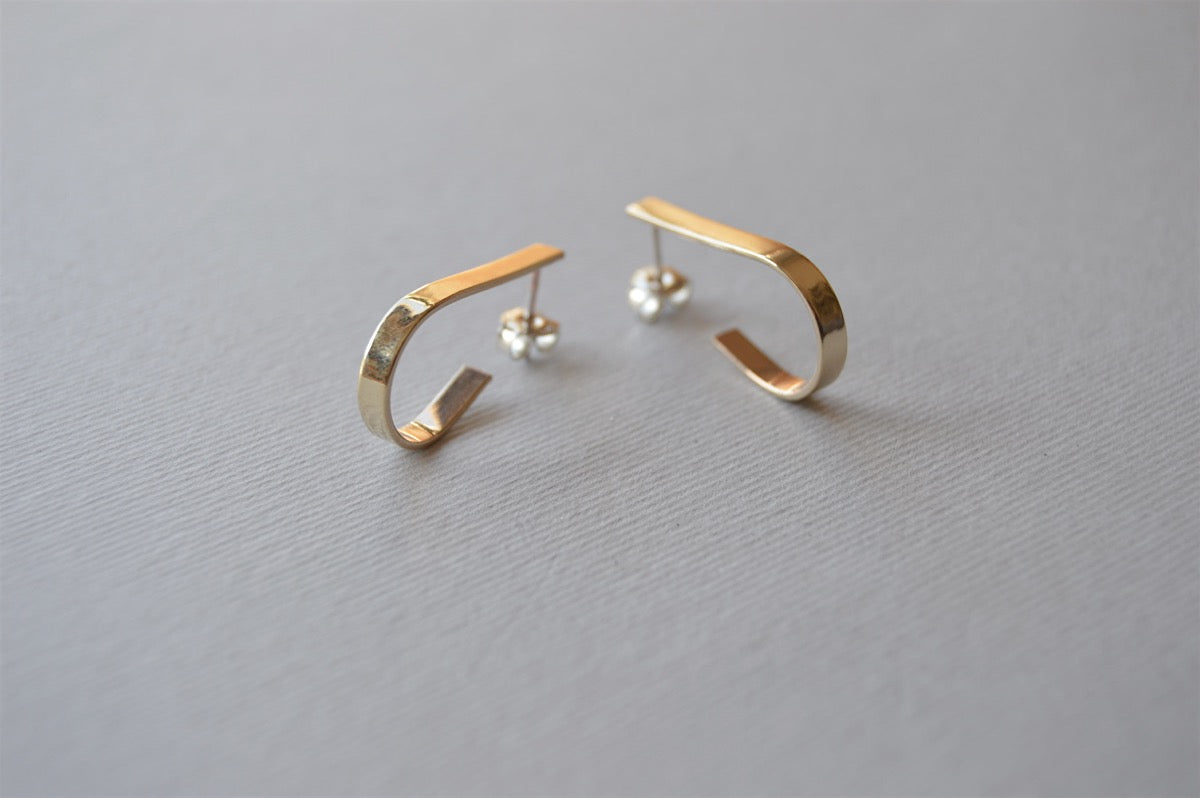 Teardrop Hoop Stud Earrings