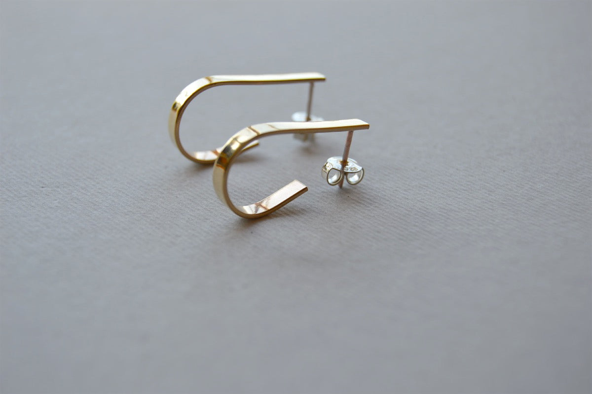 Teardrop Hoop Stud Earrings