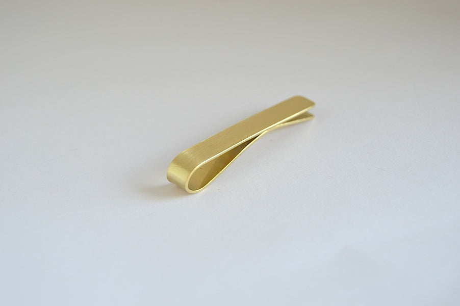 Brass Tie Clip with Matt Finish