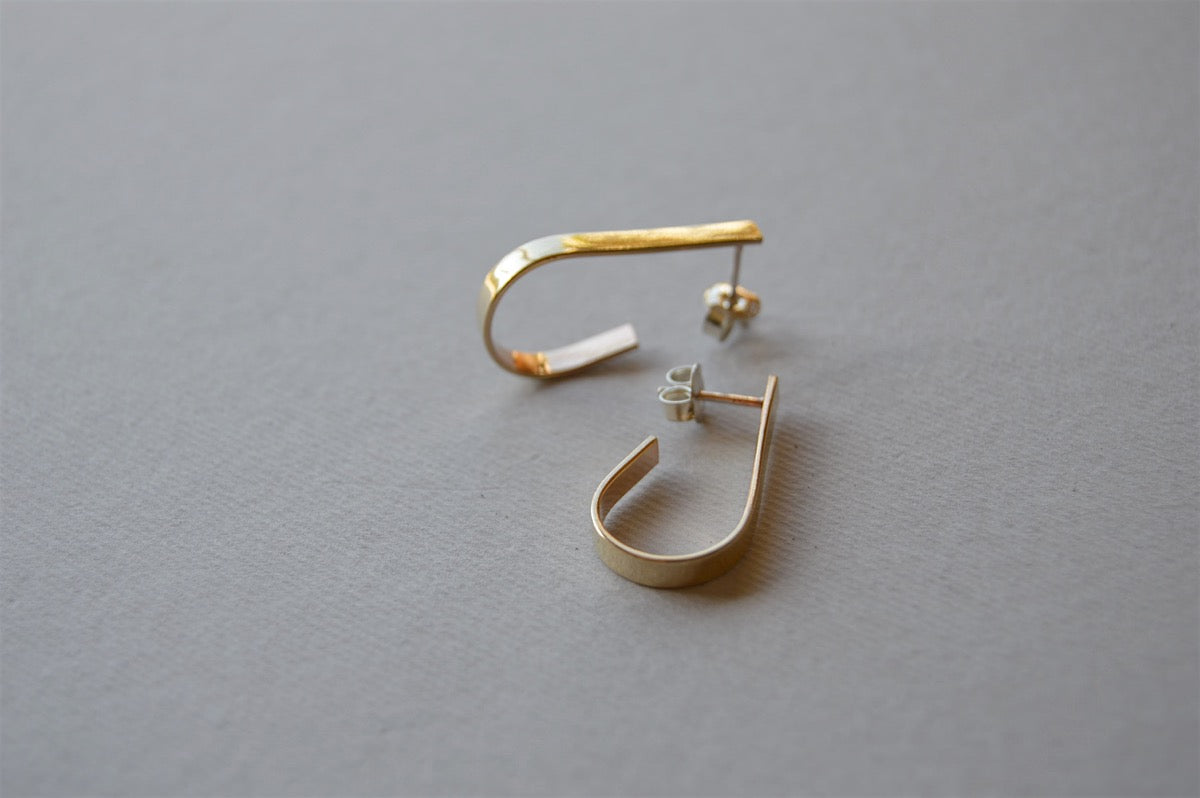 Teardrop Hoop Stud Earrings