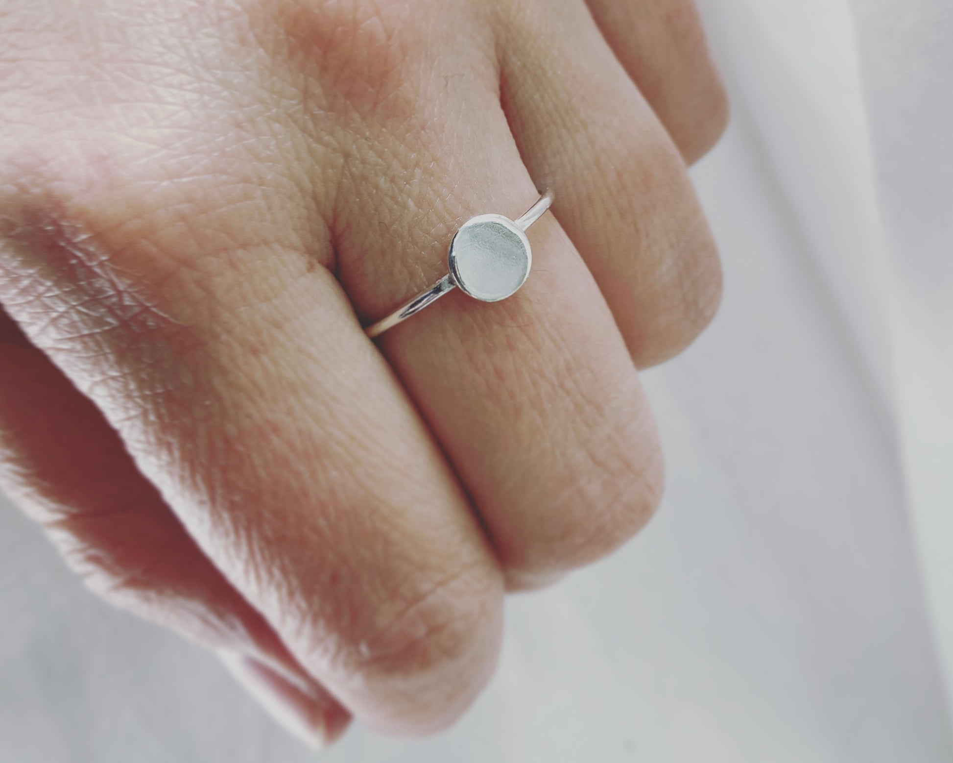 Sterling Silver Disc Stacking Ring