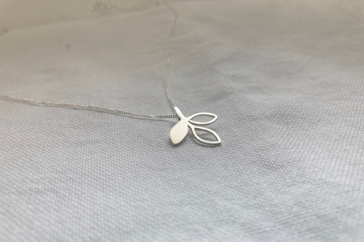 Sterling Silver Leaves Pendant on Silver Chain
