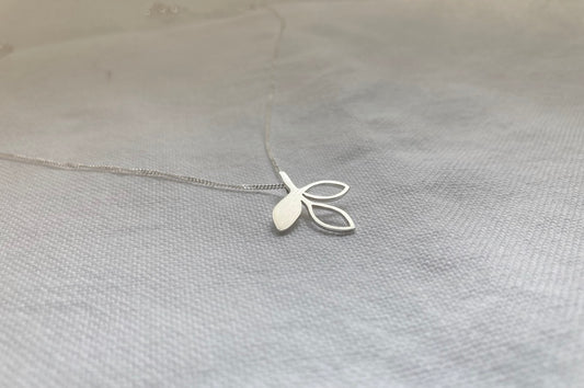 Sterling Silver Leaves Pendant on Silver Chain