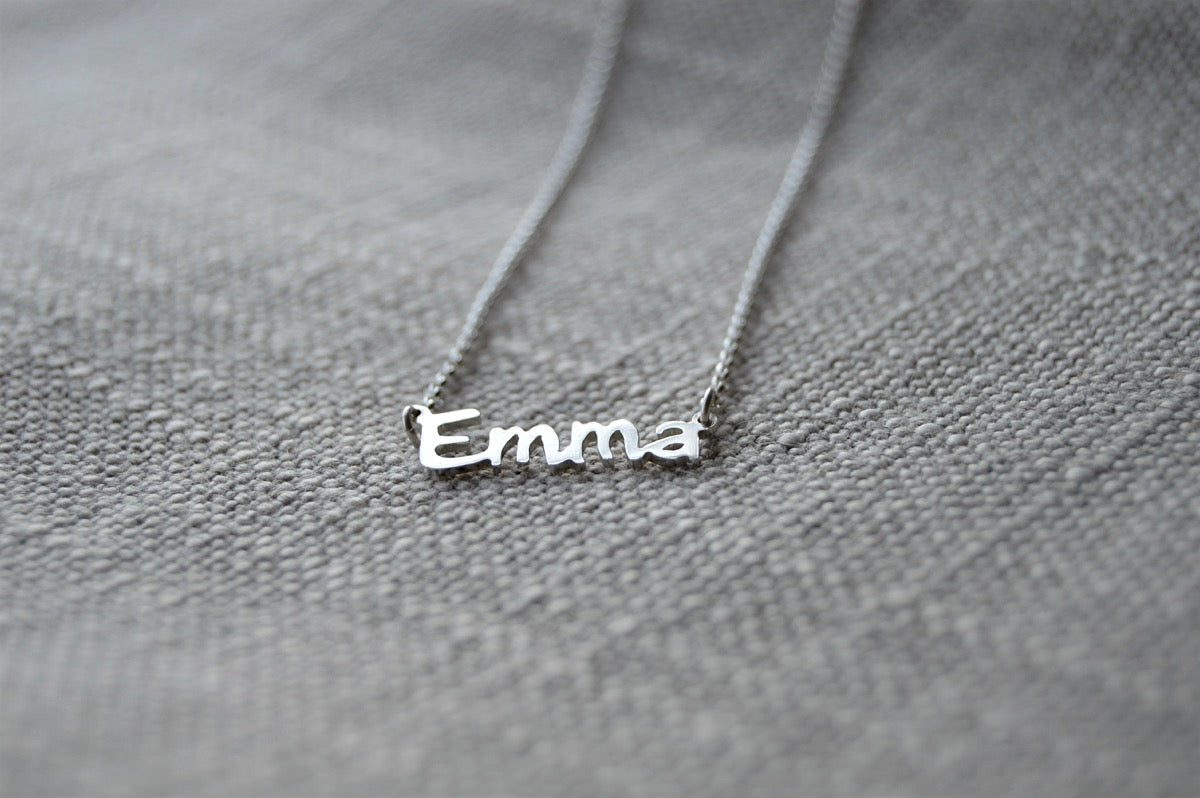 Sterling Silver Name Necklace on Sterling Silver Chain