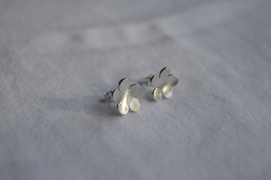 Sterling Silver 5 petal Flower Stud Earrings