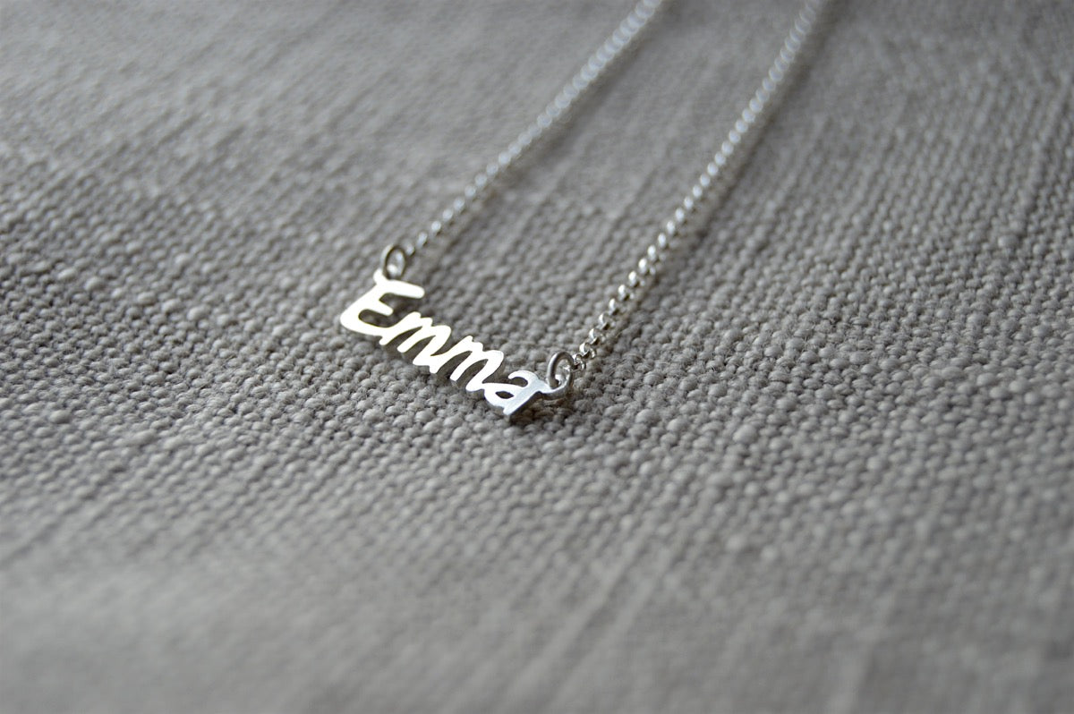 Sterling Silver Name Necklace on Sterling Silver Chain