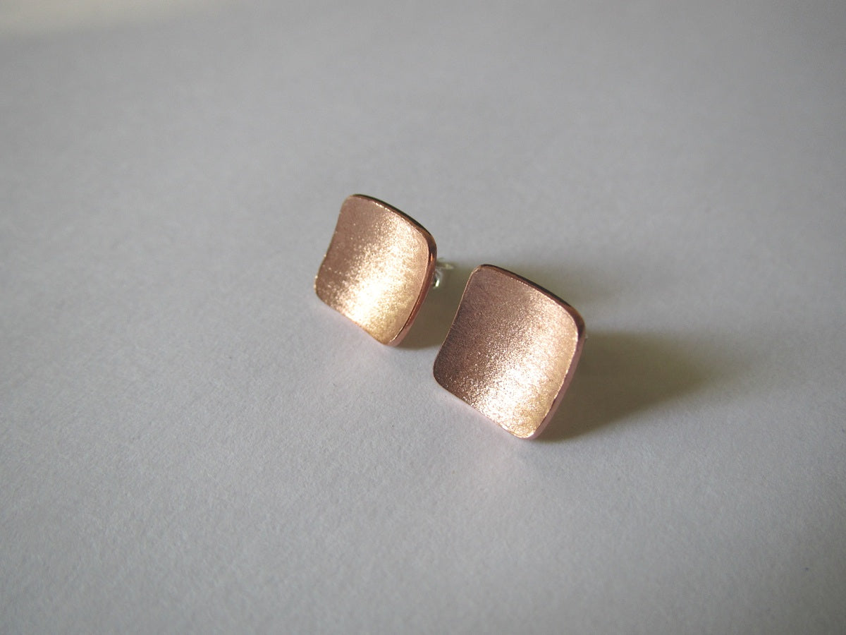 Square Domed Stud Earrings