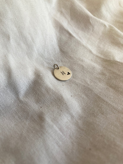 Sterling Silver 13mm Bauble Disc Charm Only