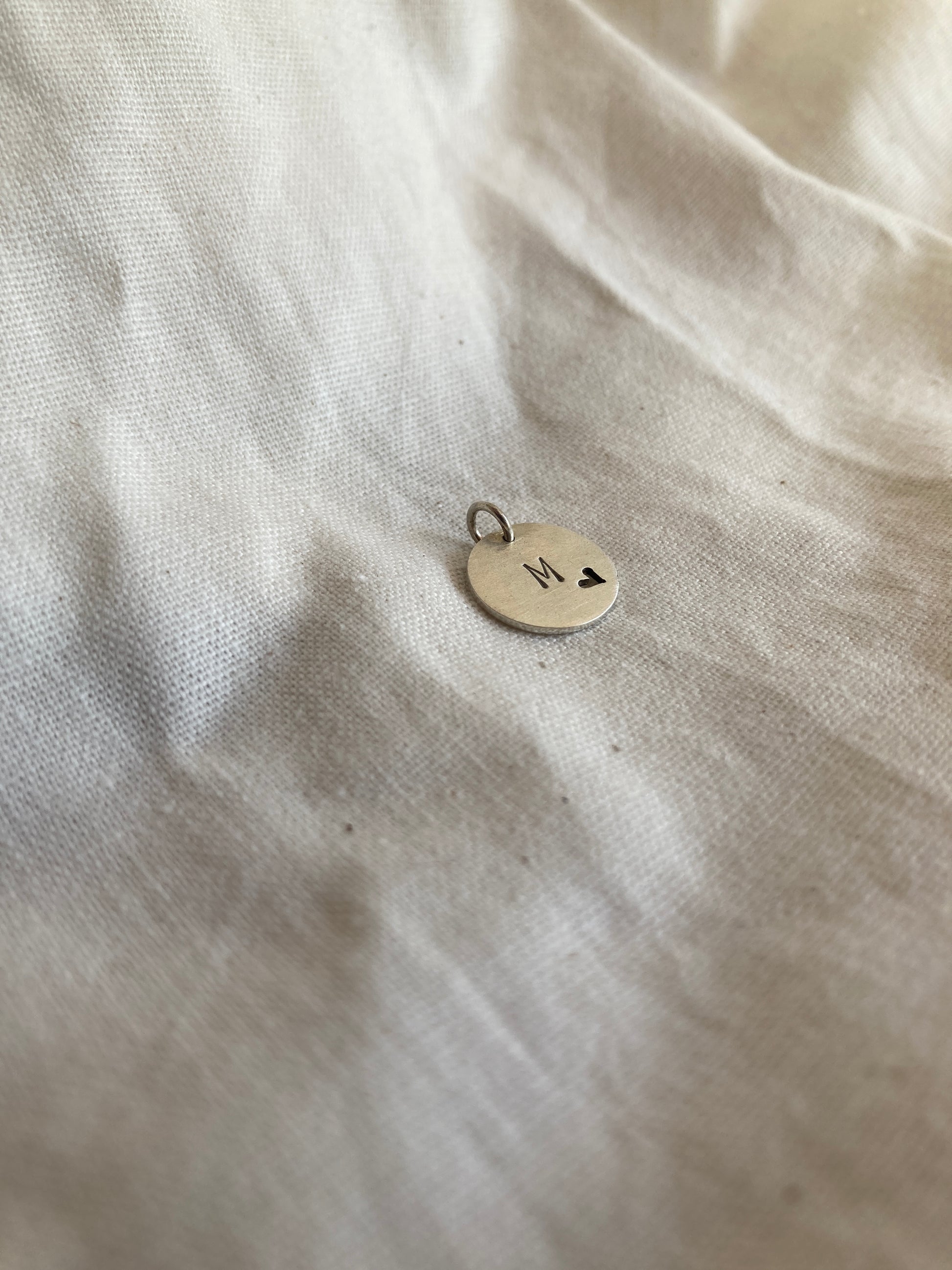 Sterling Silver 13mm Bauble Disc Charm Only