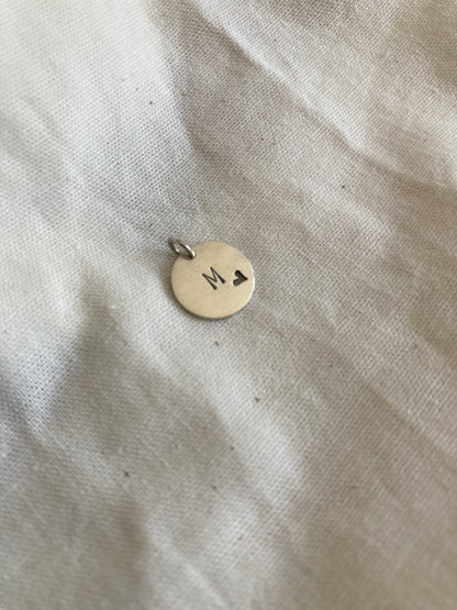 Sterling Silver 13mm Bauble Disc Charm Only