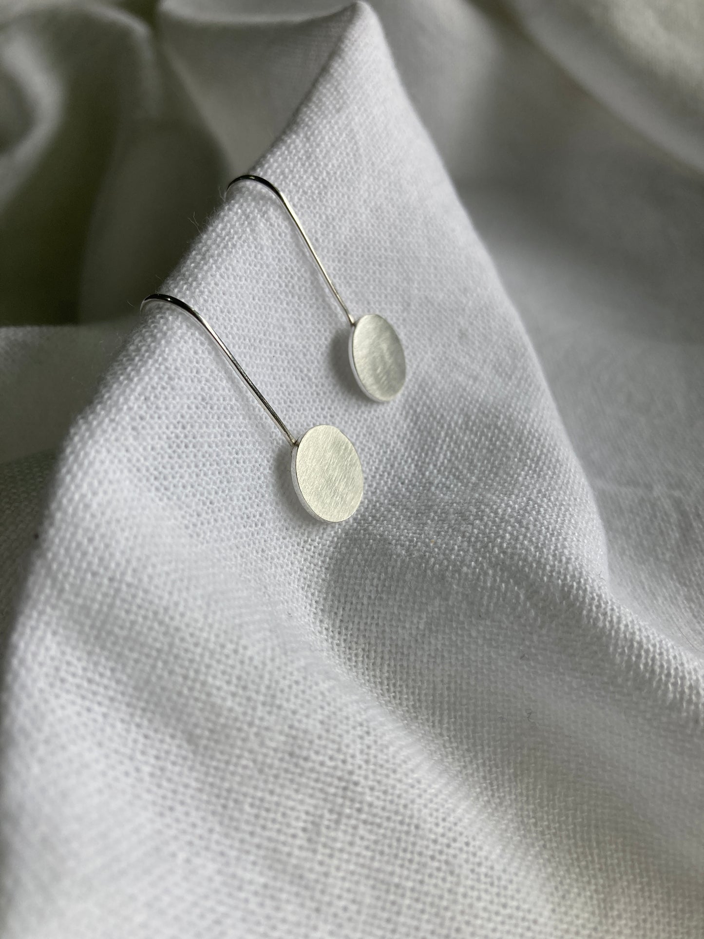 Disc Hook Earrings in Sterling Silver