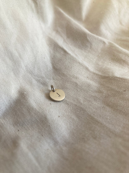 Sterling Silver 9mm Initial Disc Charm Only