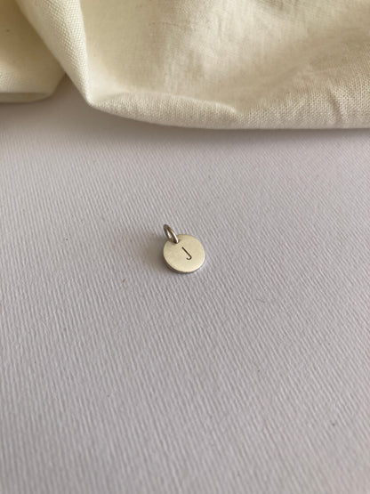 Sterling Silver 9mm Initial Disc Charm Only