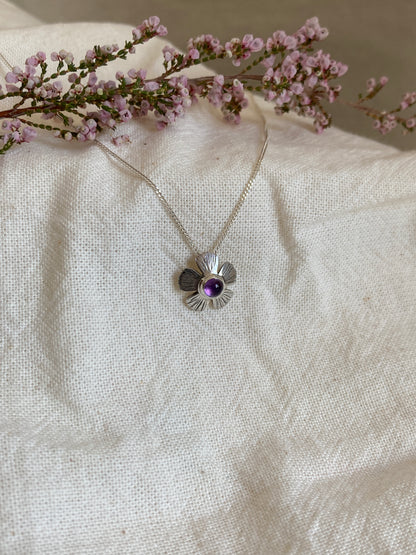 Amethyst Flower Pendant