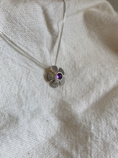 Amethyst Flower Pendant