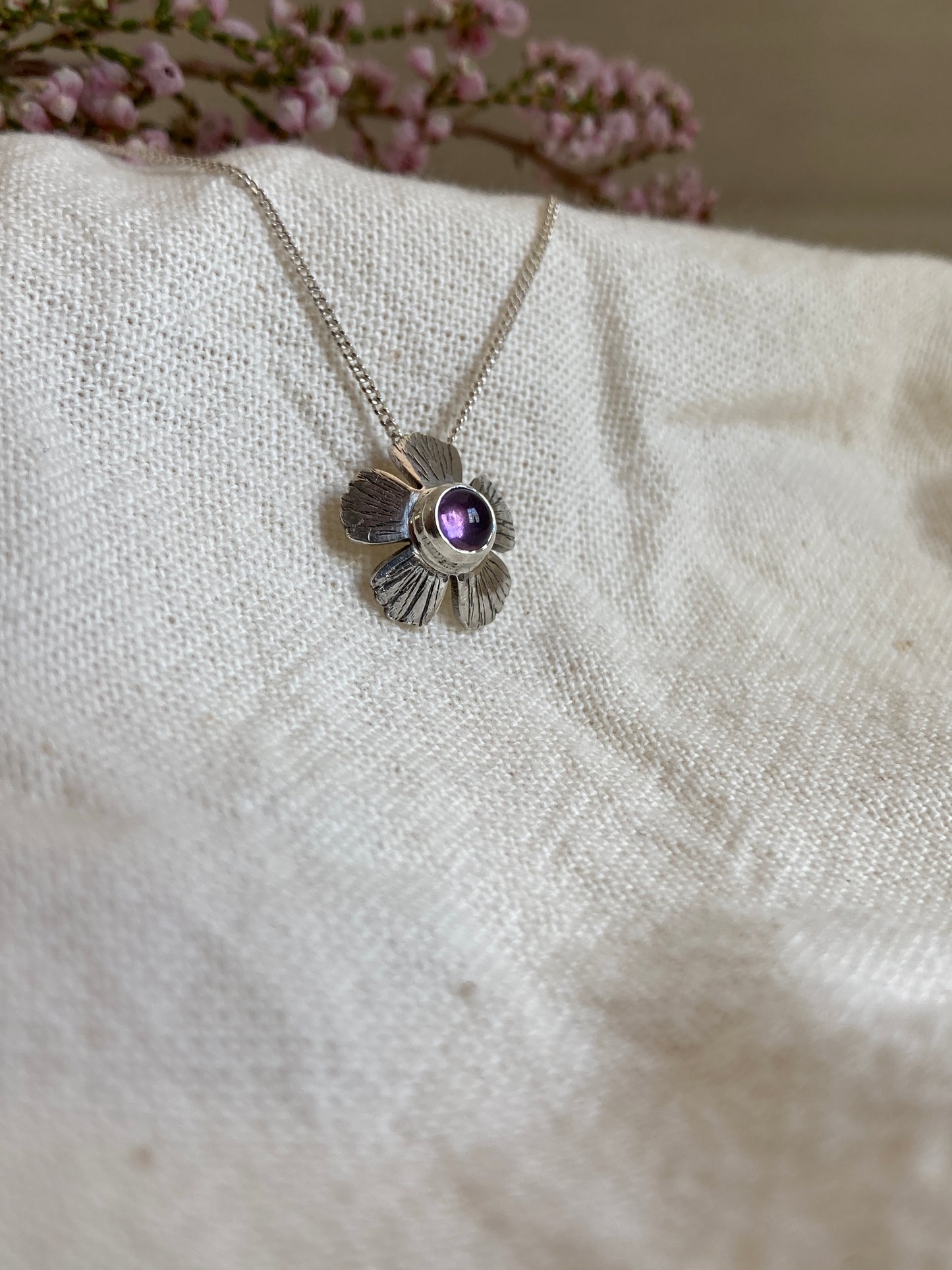Amethyst Flower Pendant