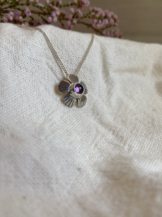 Amethyst Flower Pendant