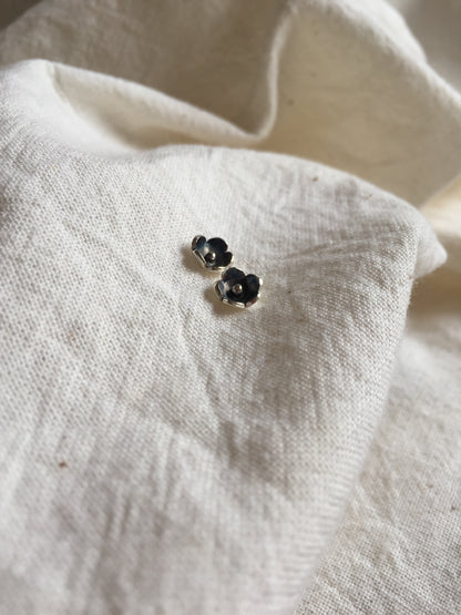 Sterling Silver Anemone Flower Earrings