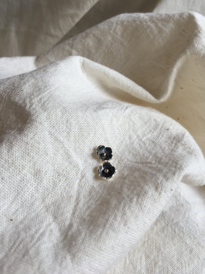 Sterling Silver Anemone Flower Earrings