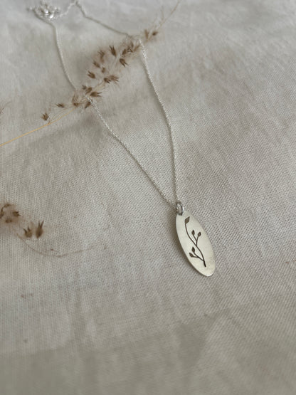 Botanical Skinny Oval Pendant