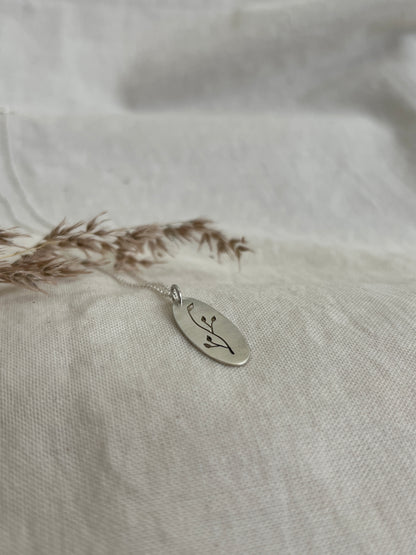 Botanical Skinny Oval Pendant