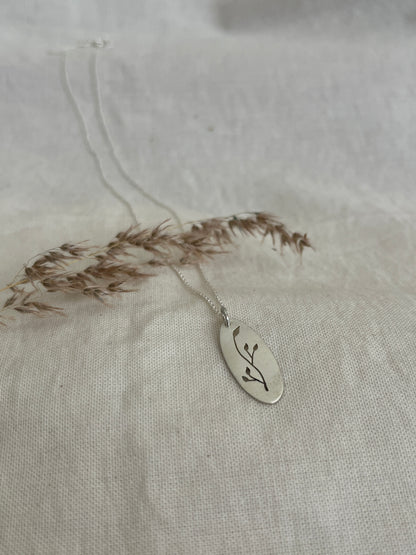 Botanical Skinny Oval Pendant