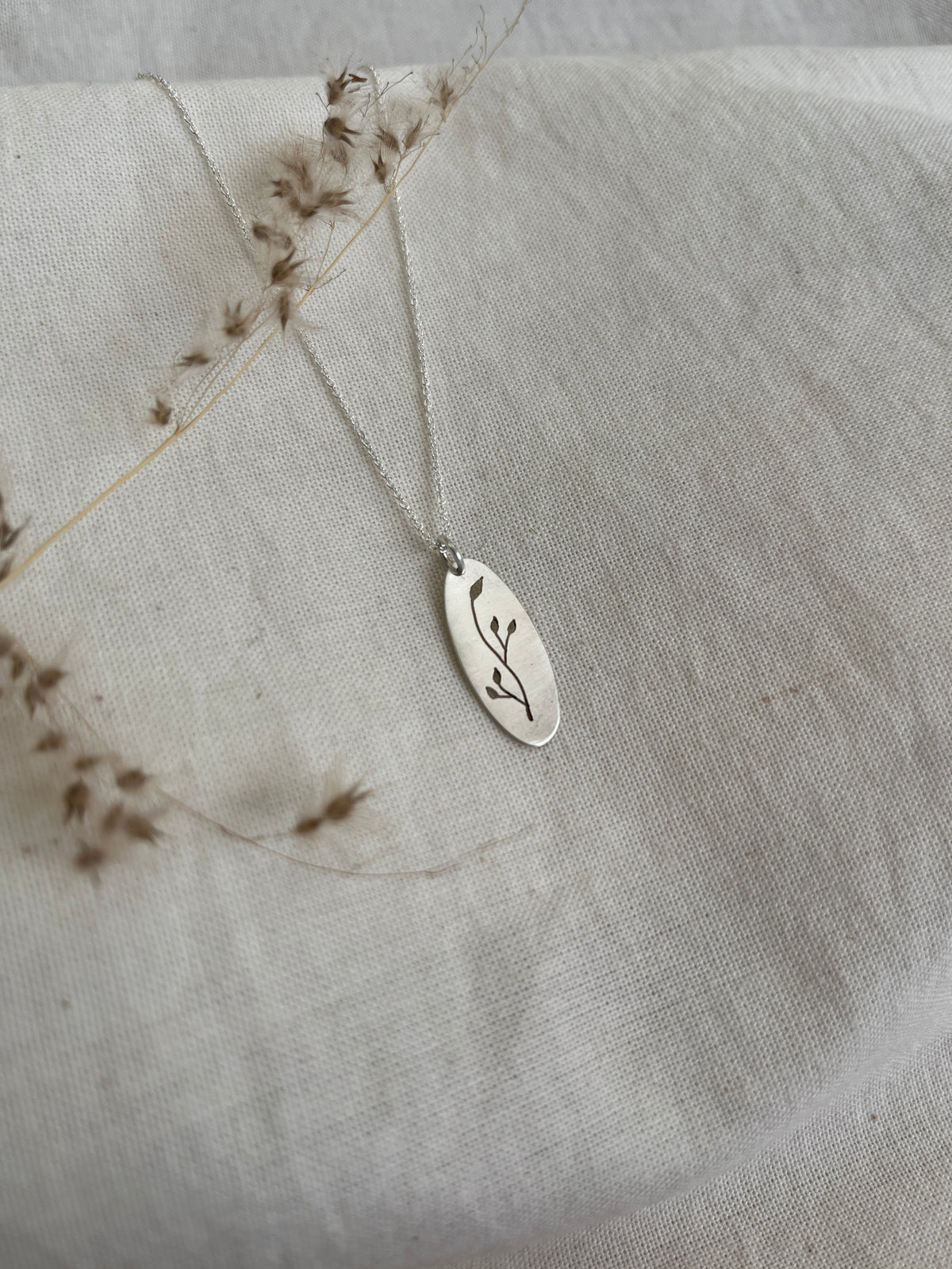 Botanical Skinny Oval Pendant