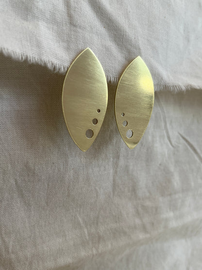 Brass Shield Earrings