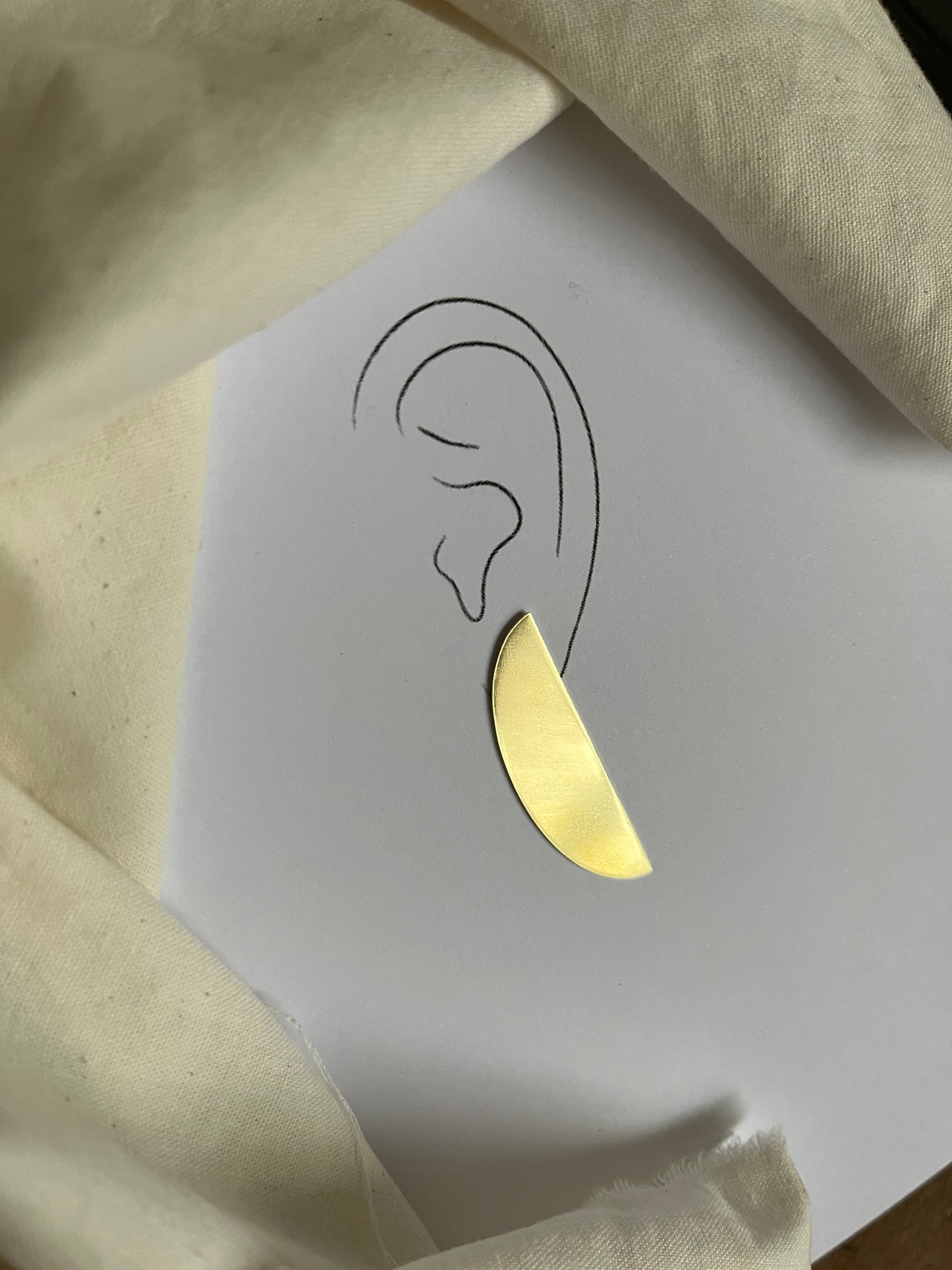 Brass Half Oval Earrings