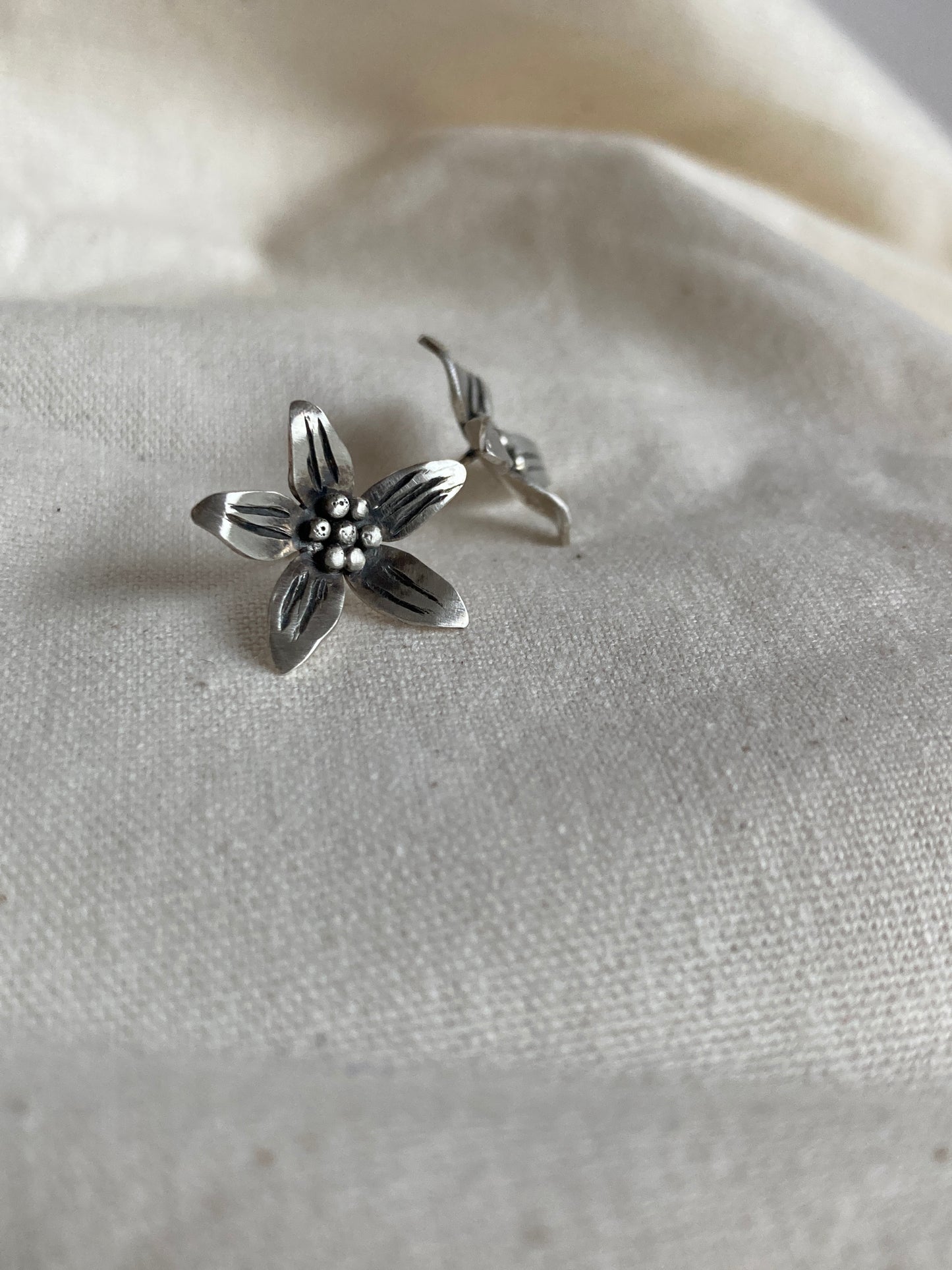 Buchu Flower Stud Earrings - Handmade Botanical Jewellery