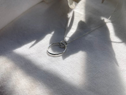 Sterling Silver Charm Holder Circle Pendant to add on Charms