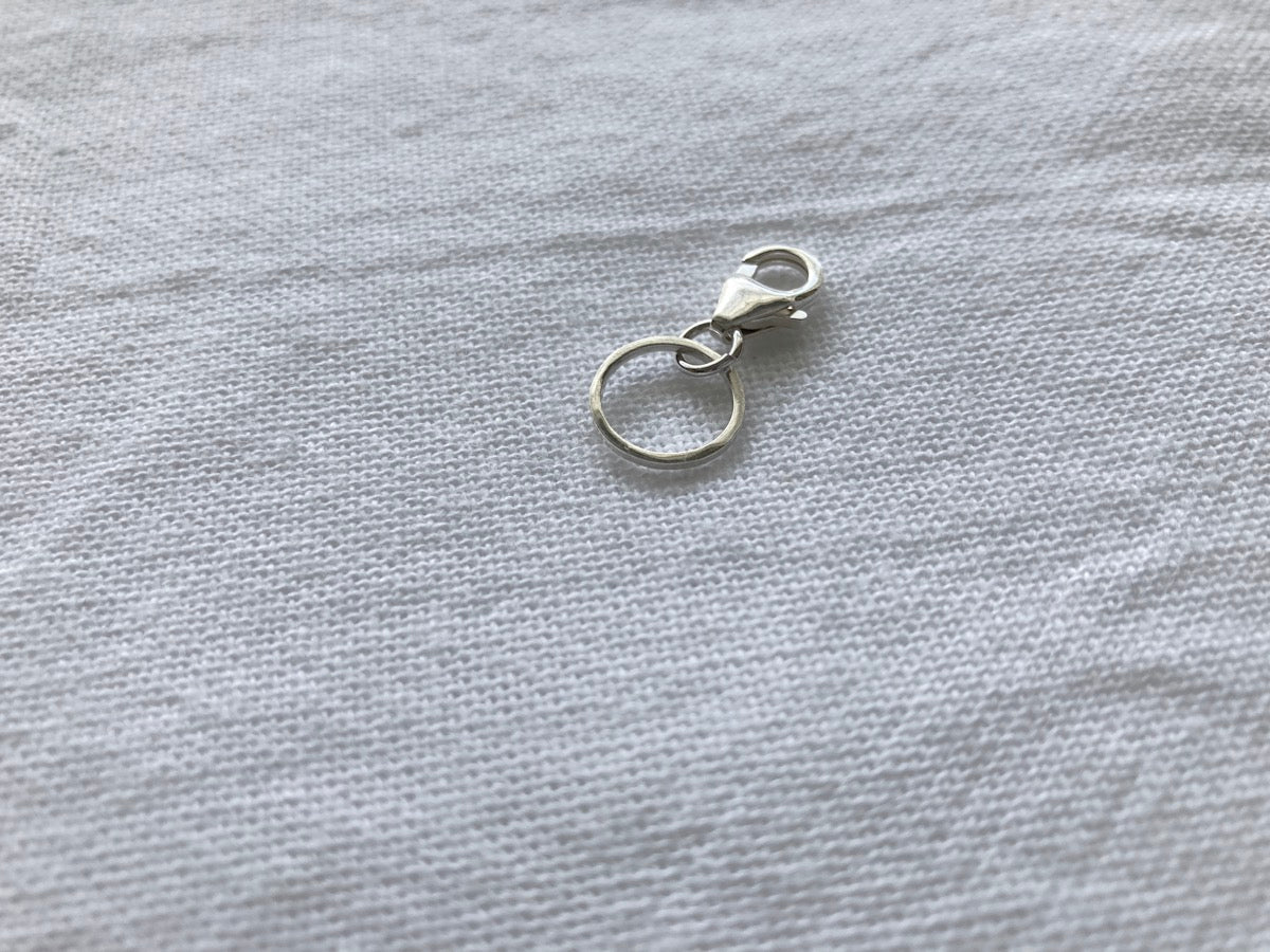 Sterling Silver Small Circle Charm - with clasp