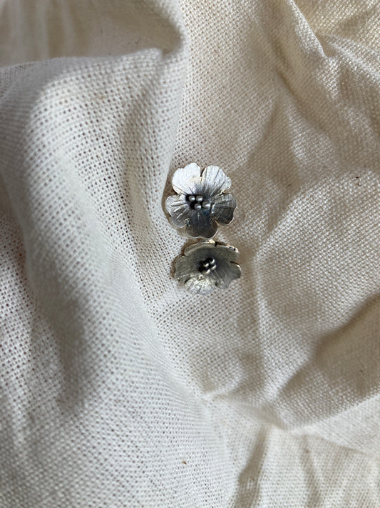 Sterling Silver Flower Stud Earrings inspired by the Cosmos Flower