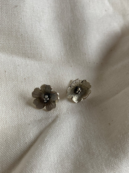 Sterling Silver Flower Stud Earrings inspired by the Cosmos Flower