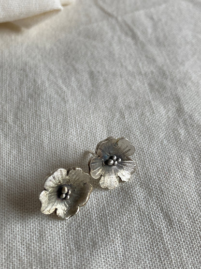 Sterling Silver Flower Stud Earrings inspired by the Cosmos Flower