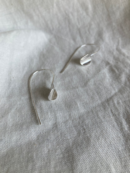 Sterling Silver Curved Circle Hook Earrings